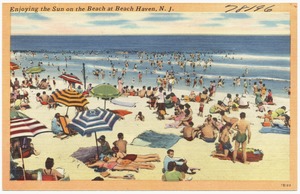 Enjoying the sun on the beach at Beach Haven, N. J.