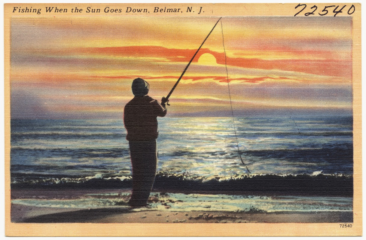 Fishing when the sun goes down, Belmar, N. J.