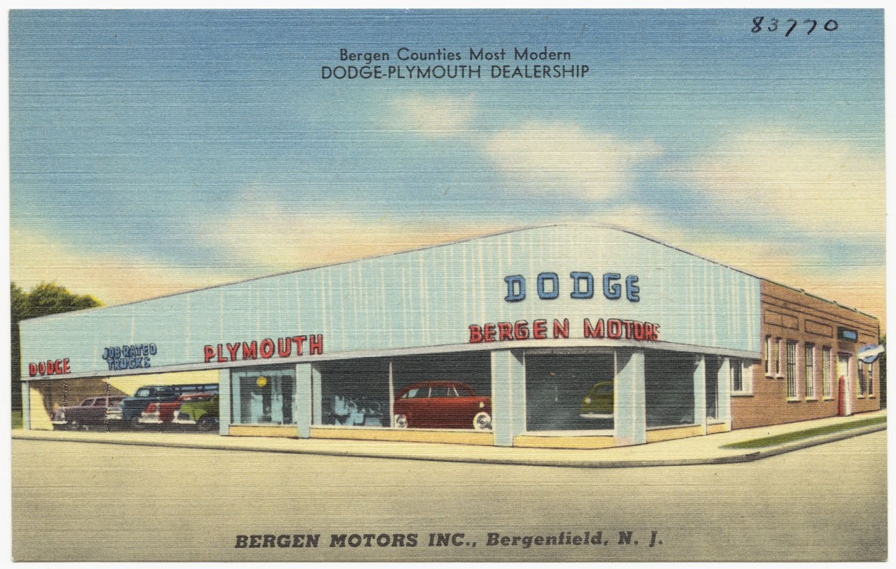Bergen Motors Inc., Bergenfield, N. J., Bergen Counties most modern Dodge-Plymouth dealership