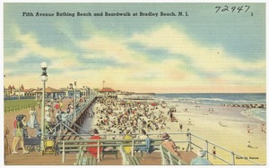 Fifth Avenue bathing beach and boardwalk at Bradley Beach, N. J.