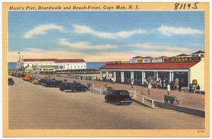 Hunt's Pier, Boardwalk and beach-front, Cape May, N. J.