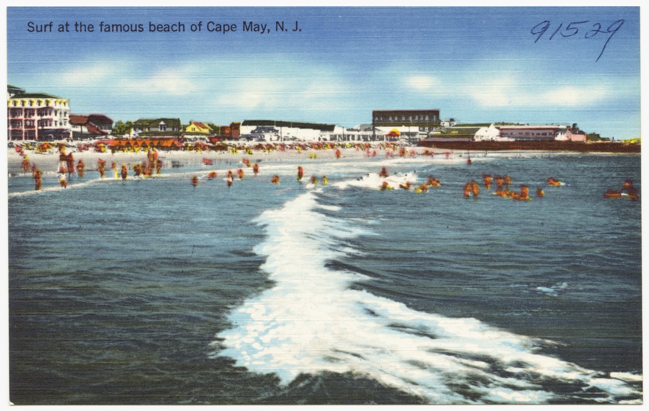 Surf at the famous beach of Cape May, N. J.