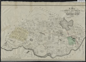 A map of the original allotments of land and the ancient topography of Watertown proper
