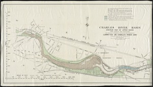 Charles River Basin contour map of upper basin