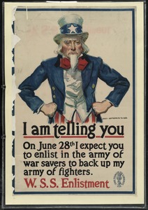 I am telling you on June 28th I expect you to enlist in the army of war savers to back up my army of fighters. W.S.S. Enlistment