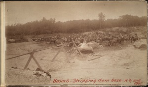 Sudbury Department, Hopkinton Dam, stripping base of dam site, northerly end, Ashland, Mass., 1890