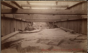 Sudbury Department, Hopkinton Dam, trench showing bed rock, Ashland, Mass., 1890