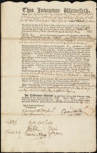 Stephen Stow indentured to apprentice with Edward Winter of Boston, 5 April 1769