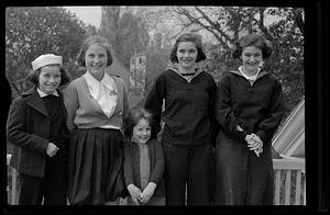 Group of five young women and girls