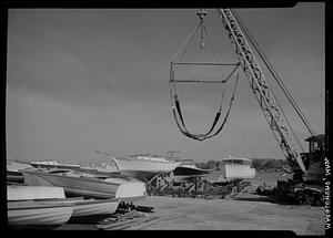 Marblehead, boat yard with crane