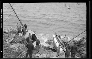 Marblehead, hurricane damaged boats