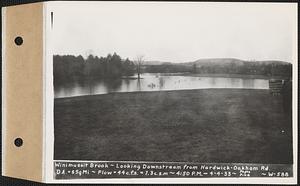 Winimussit [Winimusset] Brook, looking downstream from Hardwick-Oakham Road, drainage area = 6 square miles, flow 44 cubic feet per second = 7.3 cubic feet per second per square mile, New Braintree, Mass., 4:50 PM, Apr. 4, 1933
