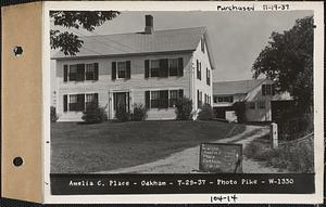 Amelia C. Place, house, Oakham, Mass., Jul. 29, 1937