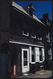 View of brick row houses, likely Philadelphia