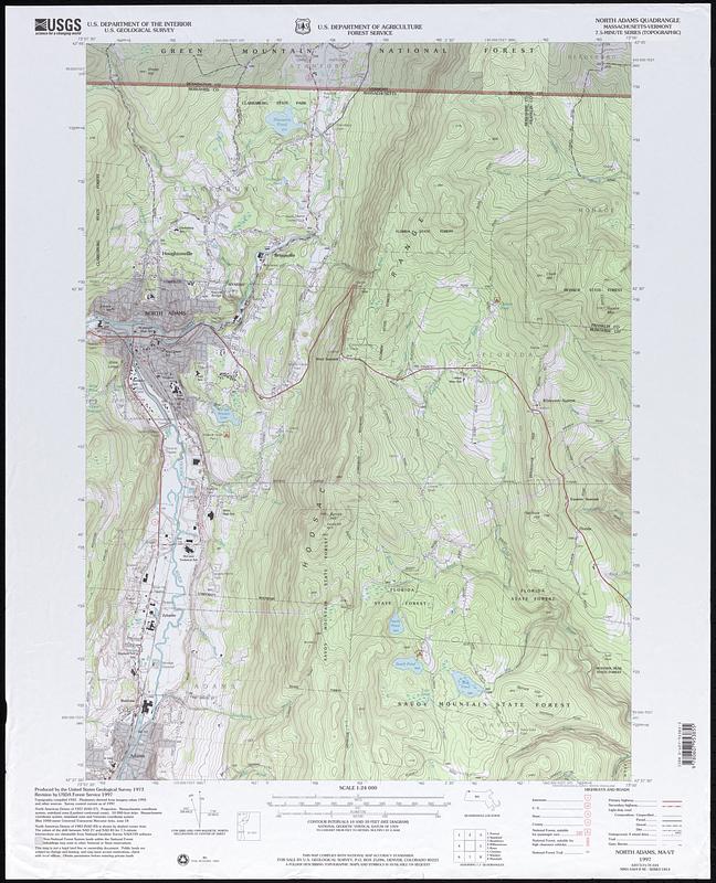 North Adams Quadrangle Massachusetts Vermont Digital Commonwealth