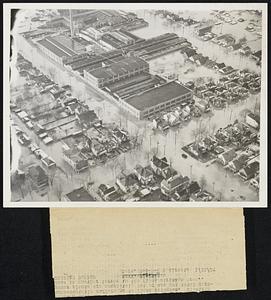 This excellent airview gives a graphic picture of why more than 200,000 refugees out of a total population of 360,000 evacuated their homes. Faced with a shortage of food and water; without lights or power, the gravest dangers lie in diseases of chicken pox, measles, mumps and scarlet fever which seem to threaten the refugees