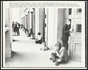A small group of anti-war demonstrators, who said they were from Staten Island, staged a brief sit-down at one of the entrances to the Pentagon 4/26, protesting that the war was robbing Staten Island of schools, health care, housing, food and jobs. Police moved in and arrested the demonstrators.