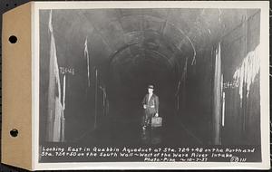 Contract No. 17, West Portion, Wachusett-Coldbrook Tunnel, Rutland, Oakham, Barre, looking east in Quabbin Aqueduct at Sta. 724+48 on the north and Sta. 724+50 on the south wall, west of the Ware River Intake, Barre, Mass., Oct. 7, 1937