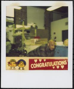 Mustached man in workspace