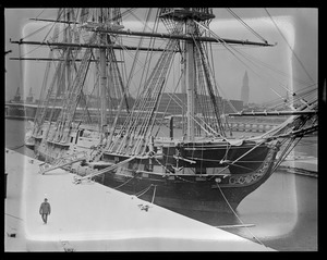 USS Constitution in Navy Yard after blizzard
