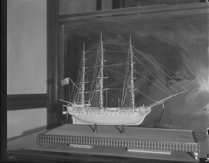 Ivory inlaid model of USS Constitution, Boston