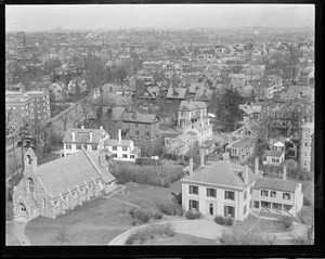 Panorama of Cambridge from Harvard's Memorial Hall looking toward Boston