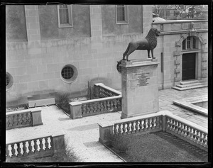Cambridge - statue of lion at German Museum