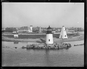 Nantucket Island view - Brant Point lighthouse and bell