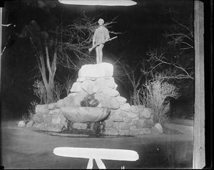 Minuteman statue at night, Lexington