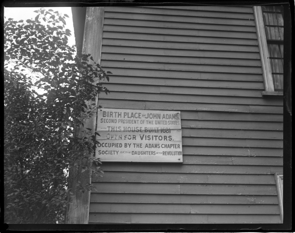 Sign on the John Quincy Adams birthplace