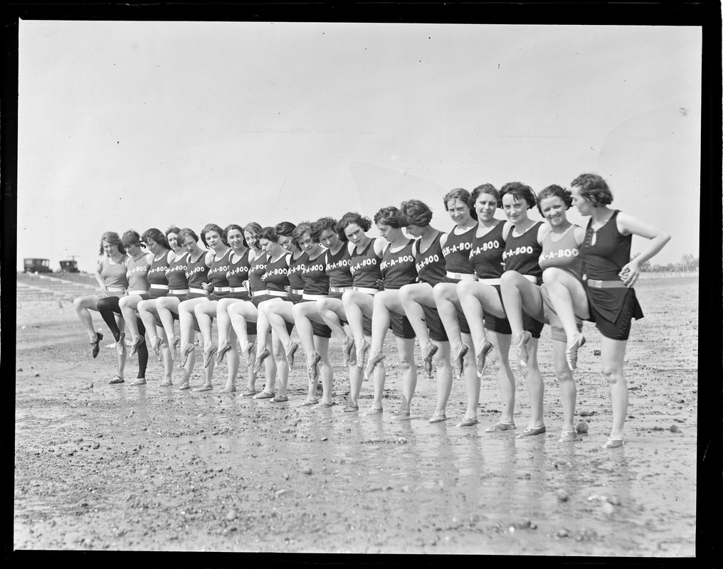 Peak-a-boo bathing girls, Revere Beach