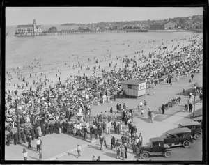 Crescent Beach in Revere, showing pier