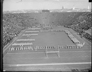 West Point cadets inside of Harvard Stadium