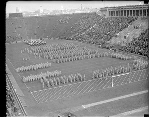 West Point cadets inside of Harvard Stadium