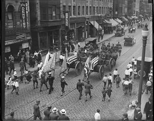 Military double funeral on Hanover St., Boston