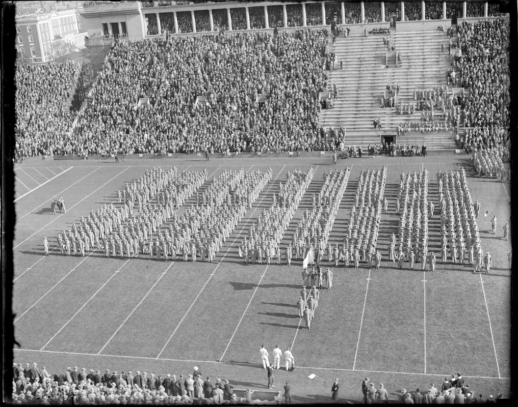 West Point cadets in Boston in Harvard Stadium