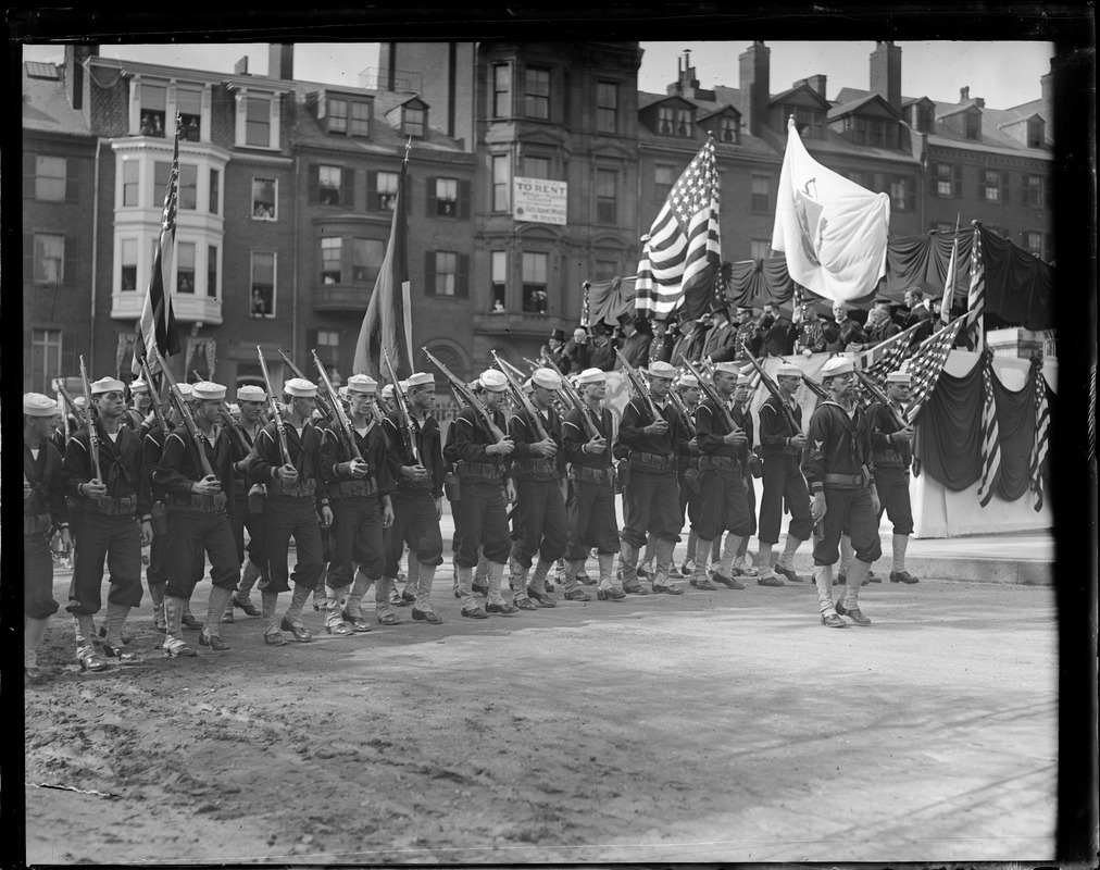 U.S. sailors marching