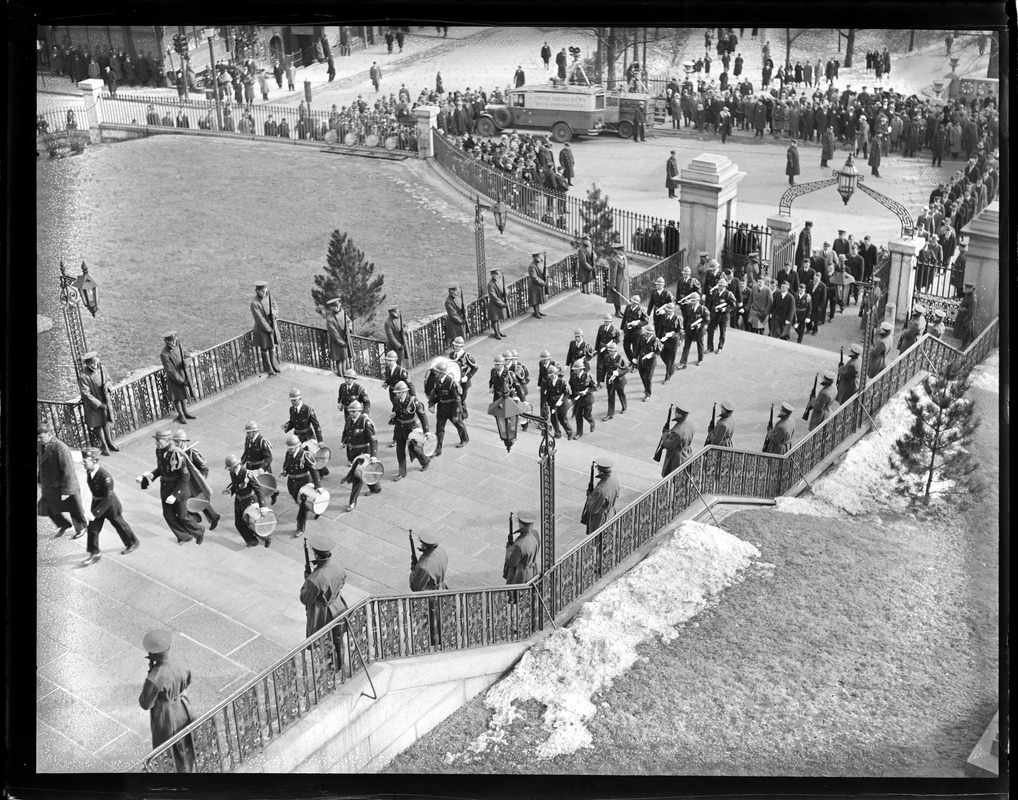 Procession up State House steps for Gen. Edwards funeral
