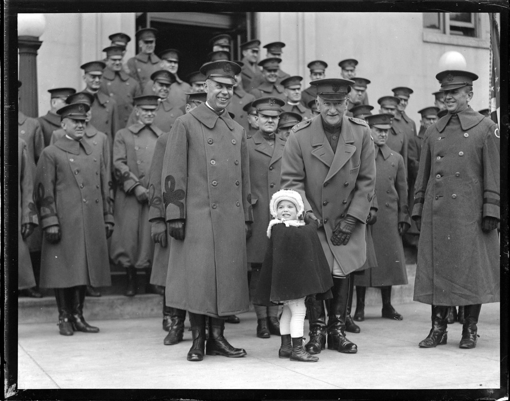 Gen. Edwards greets little girl from Back Bay