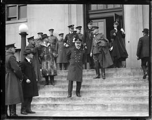 Admiral Wiley and others from the Navy Yard visit South Boston army base to greet Gen. Edwards