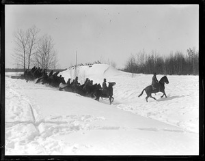 Calvary exercises in snow, Fort Ethan Allen in Burlington, Vermont
