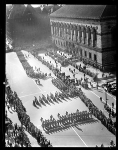 West Point cadets parade in front of Boston Public Library