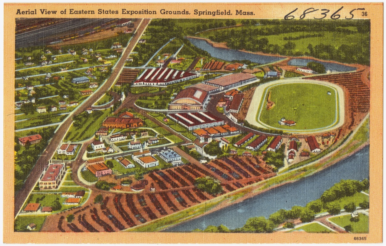 Aerial view of Eastern States Exposition Grounds, Springfield, Mass
