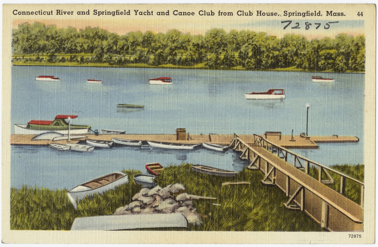 Connecticut River and Springfield Yacht and Canoe Club from club house, Springfield, Mass.