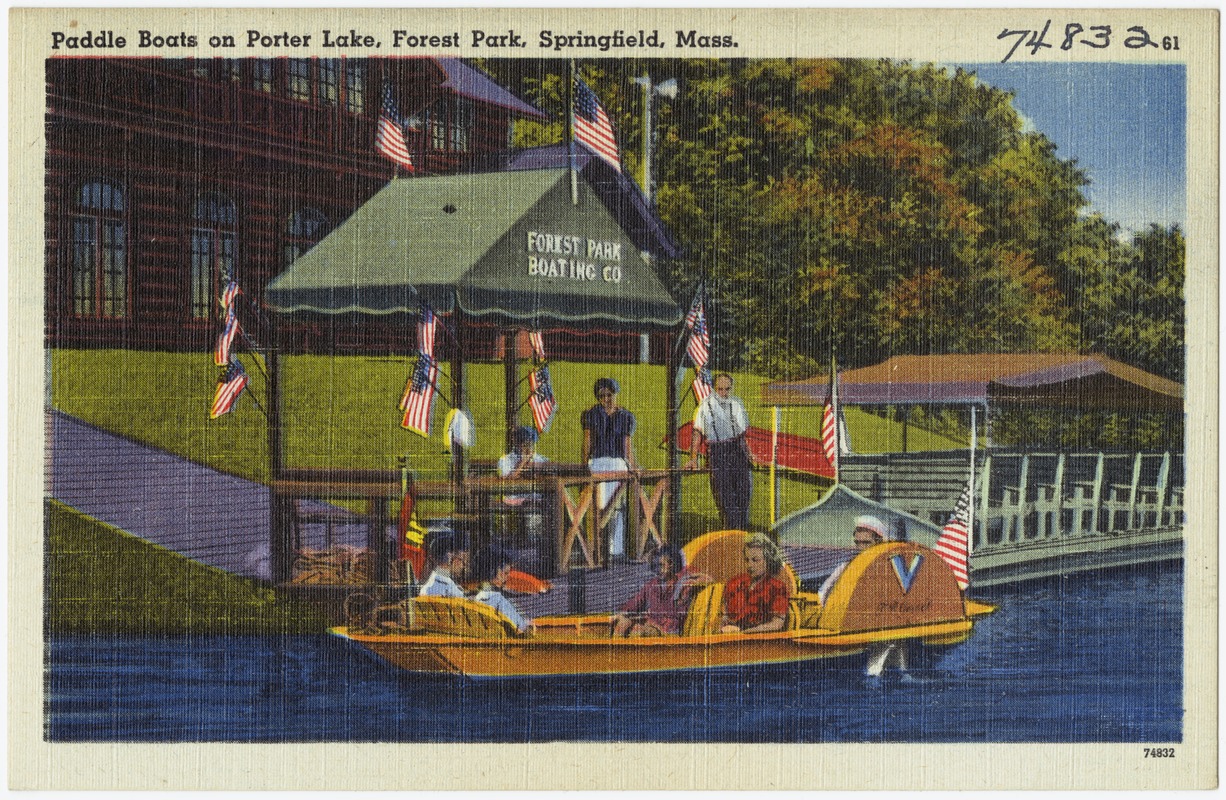Paddle boats on Porter Lake, Forest Park, Springfield, Mass. Digital Commonwealth