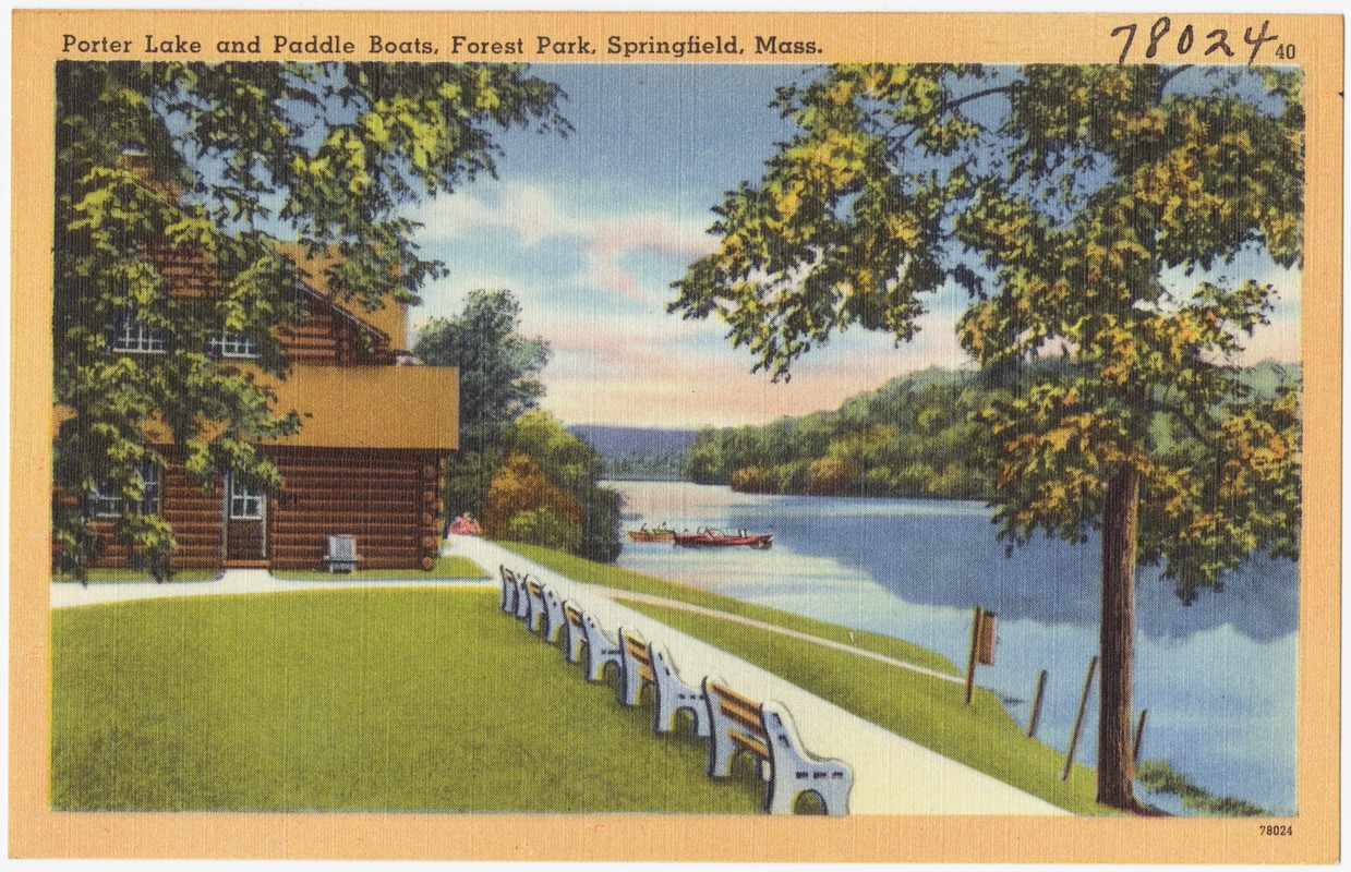 Porter Lake and paddle boats, Forest Park, Springfield, Mass.