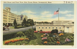 Bath house and front view, New Ocean House, Swampscott, Mass.