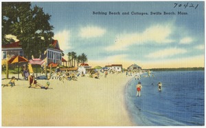 Bathing beach and cottages, Swifts Beach, Mass.