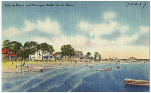 Bathing beach and cottages, Swifts Beach, Mass.