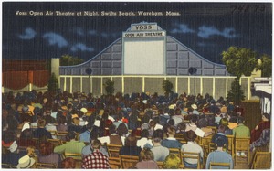Voss Open Air Theatre at night, Swifts Beach, Wareham, Mass.